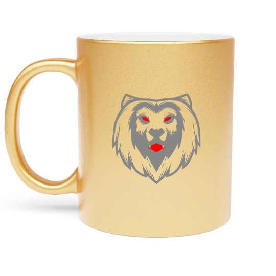 Lion Funny Halloween scary Metallic Mugs Phantom