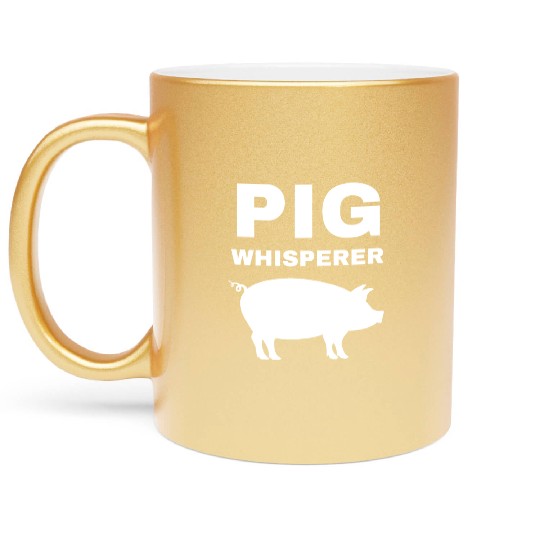 Farmer Farm Animal Farming Funny Gift Pig Metallic Mugs