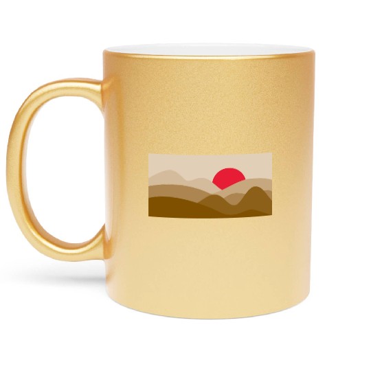Minimalist Sun Copper Brown Metallic Mugs
