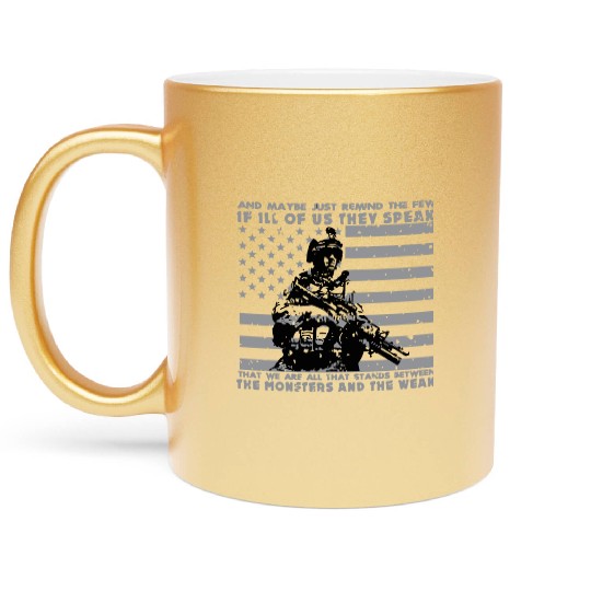 The Monsters And The Weak US Army Veteran Metallic Mugs