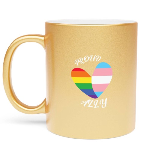 LBGT Flag Gay Pride Human Vintage Rainbow Metallic Mugs