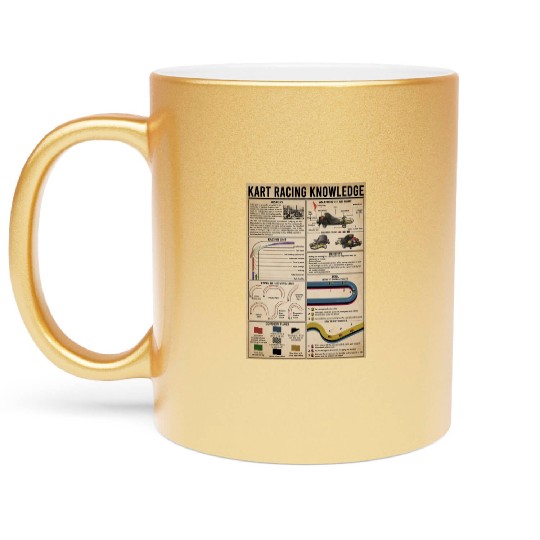 Kart Racing Knowledge Poster, Anatomy Of Go Kart Metallic Mugs