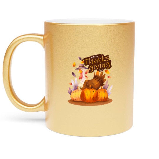 east Thanksgiving ,Food Feast ,Fall Thanksgiving Metallic Mugs