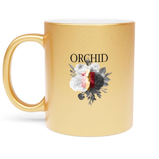 Orchid Flowers Metallic Mugs