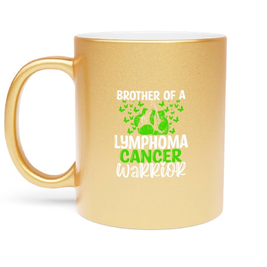 Lymphoma Cancer Awareness Brother Twins Sibling Metallic Mugs