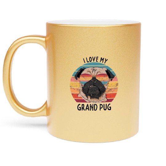 Pug Grandparents I Love My Grand Pug Metallic Mugs