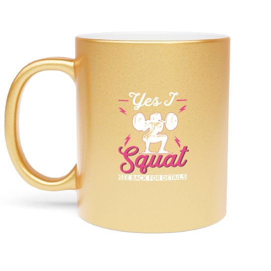 Squat Workout Women Weightlifting Gym Metallic Mugs