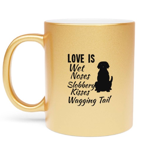 Black Labrador Retriever I Love My Dog Black Lab Metallic Mugs