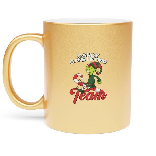 Candy Cane Candy Cane Lifting Team Elf Metallic Mugs