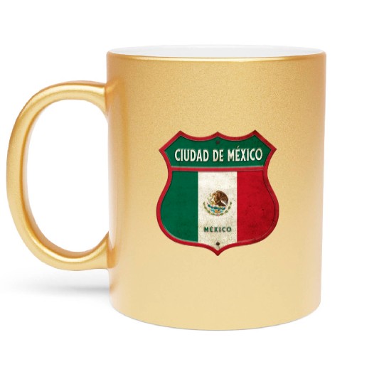 Mexico city coat of arms design Metallic Mugs