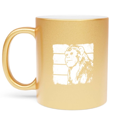 Monkey Chimpanzee Orangutan Monkey - Monkey Metallic Mugs