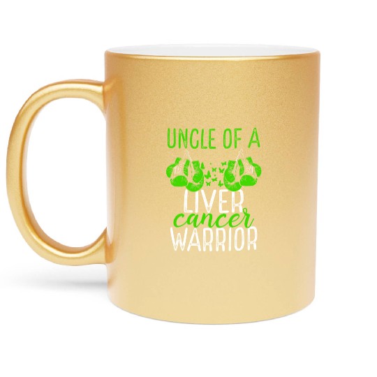 Uncle Liver Cancer Awareness Niece Nephew Metallic Mugs