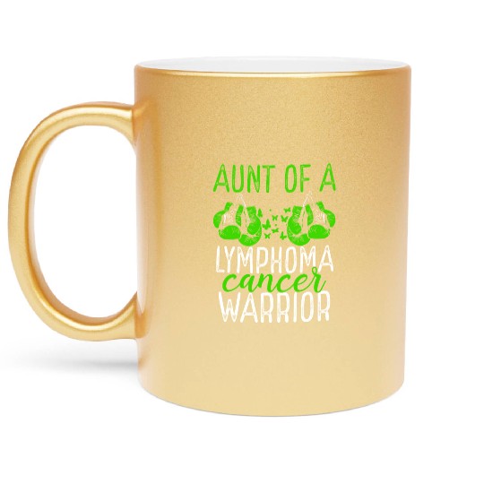 Aunt Lymphoma Cancer Awareness Niece Nephew Metallic Mugs