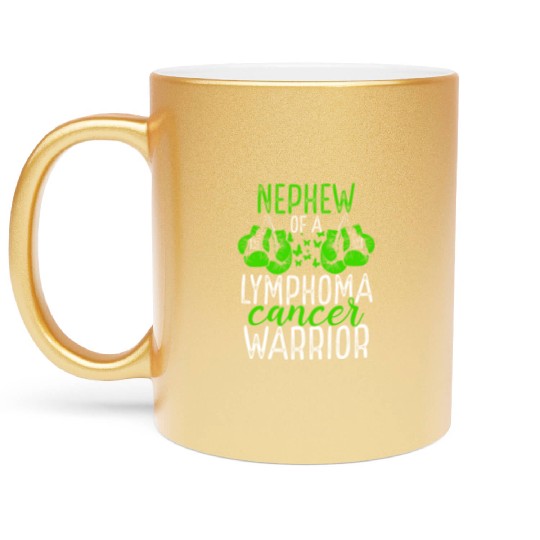 Nephew Lymphoma Cancer Awareness Aunt Uncle Metallic Mugs