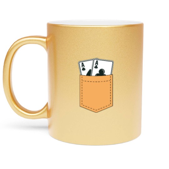 Poker Pocket Metallic Mugs