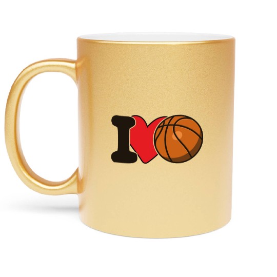 I Love Basketball For Basketball Lover Metallic Mugs