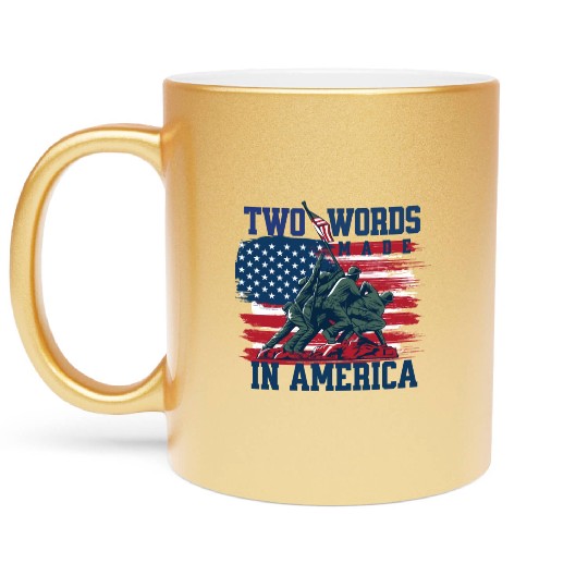 U S Army Veteran Flag 2 Metallic Mugs