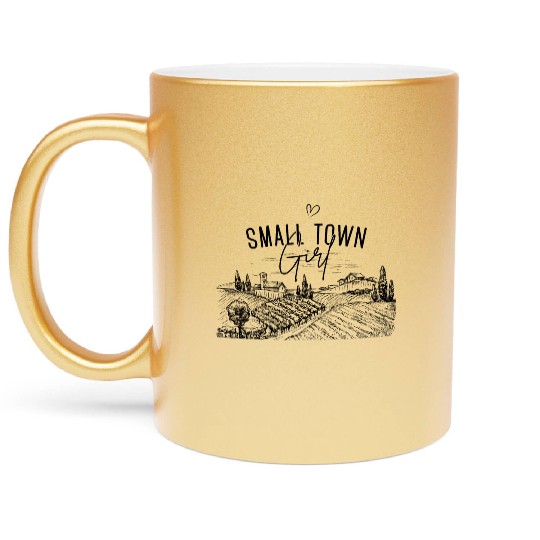 Small Town Girl with Landscape Metallic Mugs