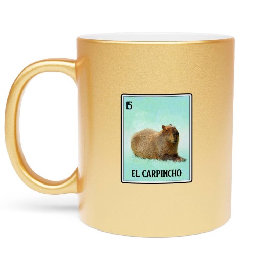 El Carpincho Mexican Capybara Cards Funny Rodent Metallic Mugs