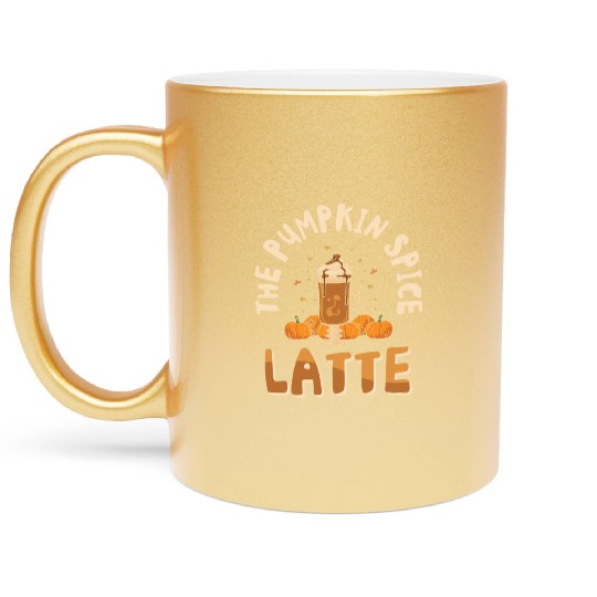 Pumpkin Spice Latte Halloween Coffee Lover Tarot Metallic Mugs