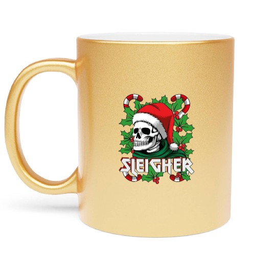 Sleigher Heavy Metal Santa Metallic Mugs