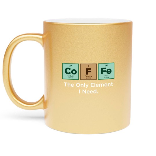 Periodic Table Coffee Color 4 Metallic Mugs