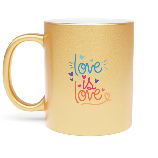 LGBTQ Love is Love is Love Metallic Mugs