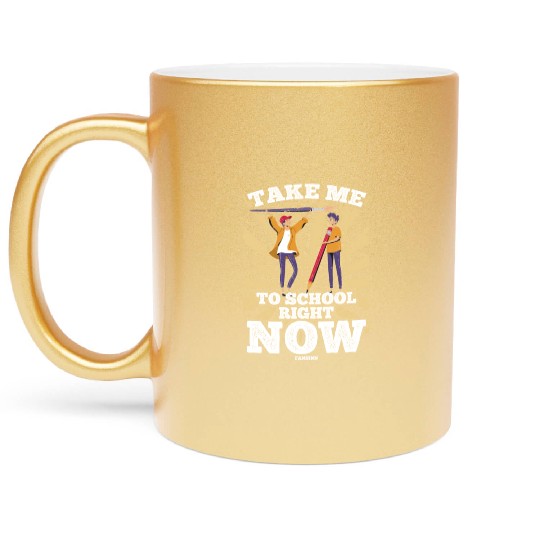 Kindergarten school teacher saying Metallic Mugs