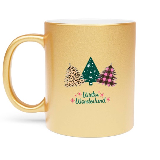 Winter Wonderland - Christmas Trees! Metallic Mugs