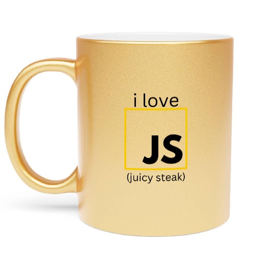 JavaScript web developer funny programming Metallic Mugs