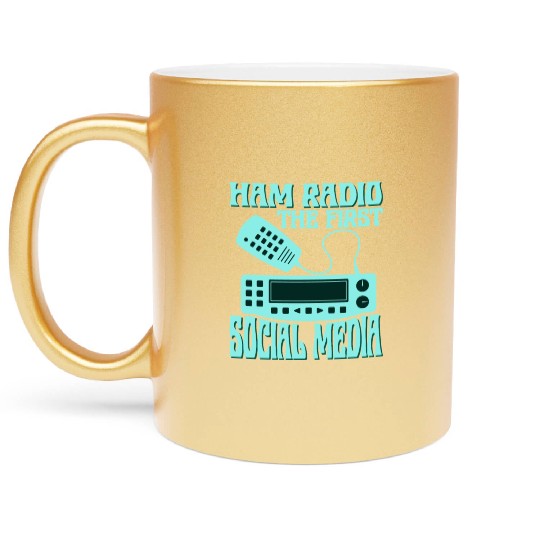 Ham Radio The First Social Media Operator Amateur Metallic Mugs