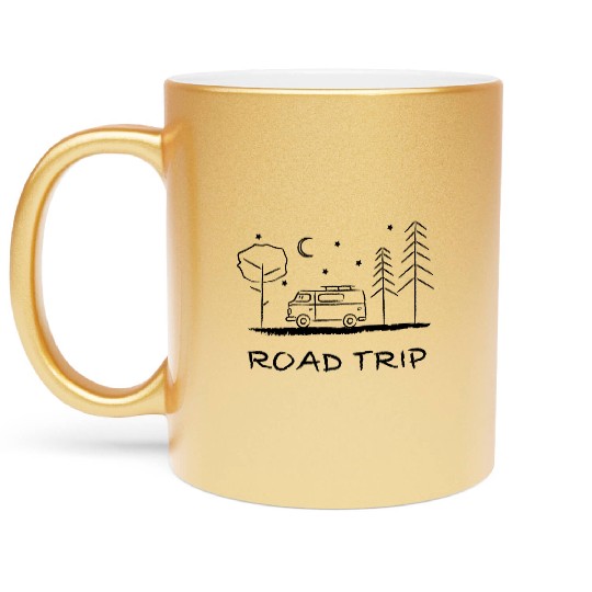 Road trip – your heart beats for camping Metallic Mugs