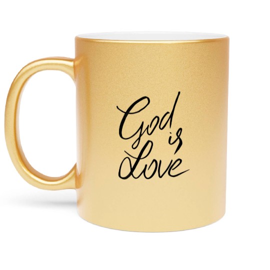 God is love art Metallic Mugs