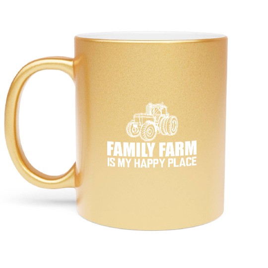Family farm is my happy place Metallic Mugs
