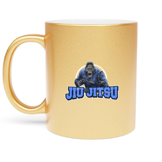 Brazilian Jiu Jitsu Gorilla BJJ Brazilian Jiu-Jits Metallic Mugs