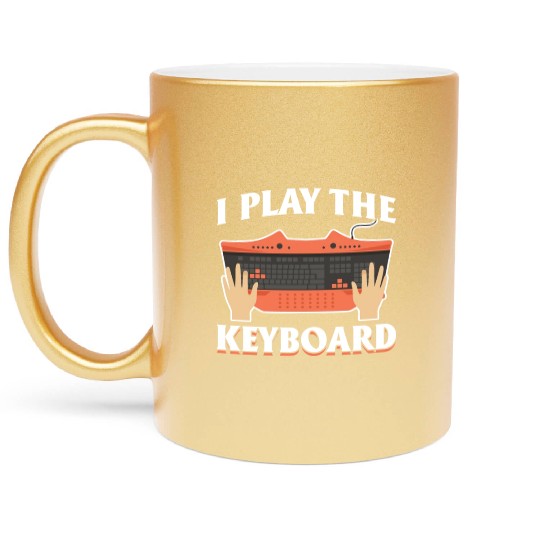 Keyboard Gamer Humorous Computer Science Metallic Mugs