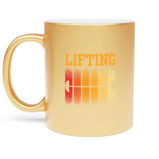 Lifting Weightlifting Lift Workout Gym Metallic Mugs
