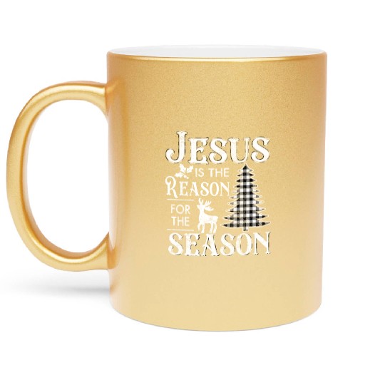 Christmas Jesus is the Reason for the Season Metallic Mugs