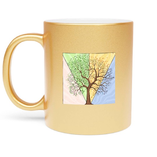 Four Seasons Trees Metallic Mugs