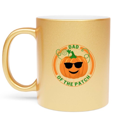 Halloween Metallic Mugs, Dad Of The Patch Cute Pumpkin
