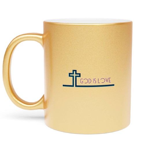 I am not ashamed of the gospel, God is love Metallic Mugs