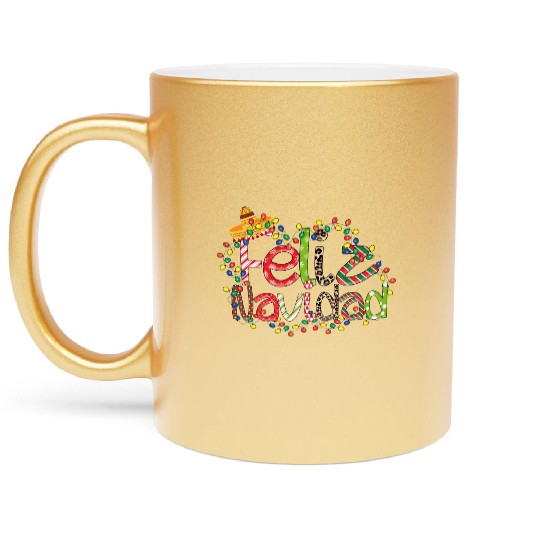 Feliz Navidad Song Christmas Merry Christmas Metallic Mugs
