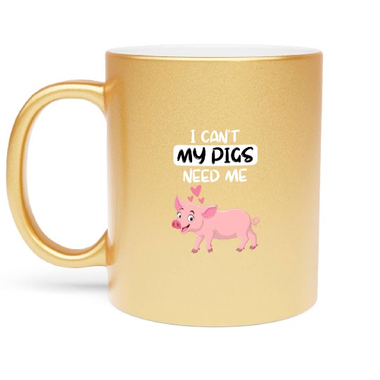 Farm Animal Piglet Farmer Funny Gift Pig Metallic Mugs