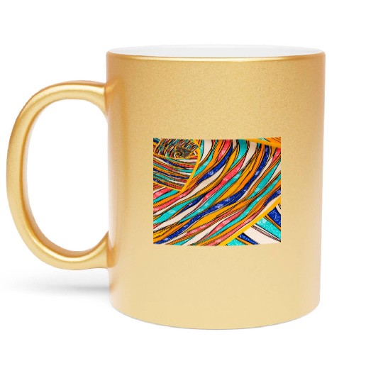 Neon Rainbow Retro 2023 NewYear Vintage Stronger Metallic Mugs