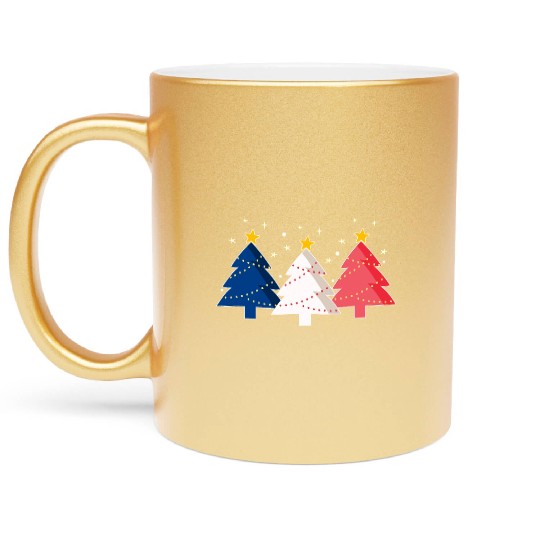 Christmas Tree French Flag France Metallic Mugs