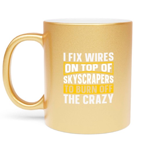 Electrician Construction Electrician Metallic Mugs