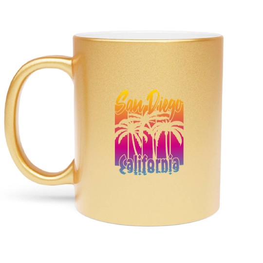 Vintage San Diego California Metallic Mugs