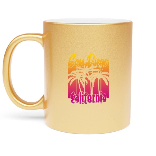 Vintage San Diego California Metallic Mugs