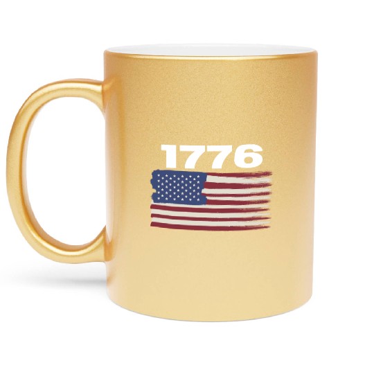 1776 | USA Flag| USA | America | United States Metallic Mugs