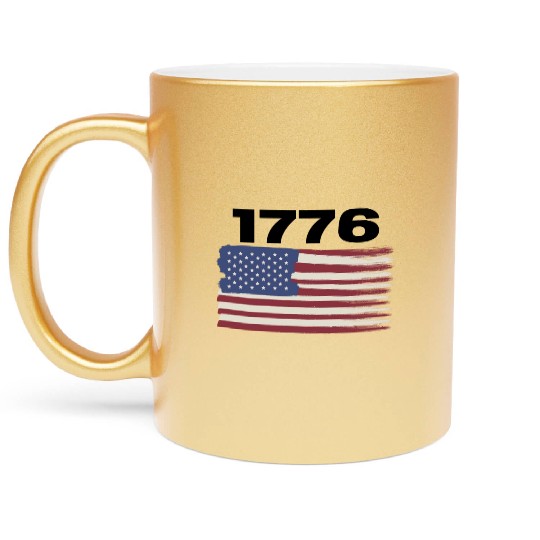 1776 | USA Flag| USA | America | United States Metallic Mugs